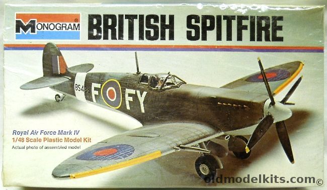 Monogram 1/48 British Spitfire Mark IX - White Box, 6801 plastic model kit